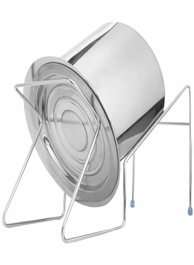 JD FRESH 5 Liter Stainless Steel Rice Pot Drainer Stand/Tabletop Cooked Rice Filter Vessel/Anti-Rust and Heavy Duty Sink Strainer/Hands-Free Kitchen Strainer for Rice/Noodles/Beans/Vegetables (1 PC) - Image 1